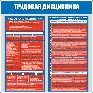 Стенд Трудовая дисциплина (Пластик ПВХ 4 мм, пластиковый профиль; 1000х1000)